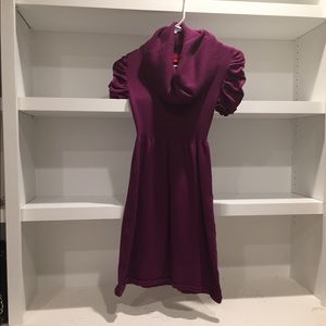 Purple short sweater dress